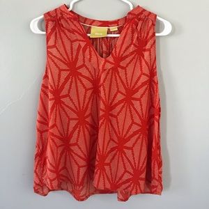 Anthropologie Maeve Orange Sleeveless Top
